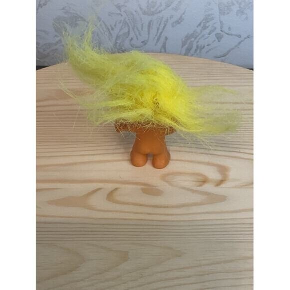 Blue Eye Yellow Hair Troll Doll Football Toy Action Figure 2.5" - Picture 2 of 3